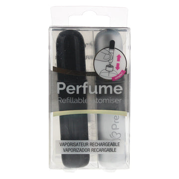 Pressit Refillable Perfume Atomiser Duo Pack - Black & Silver