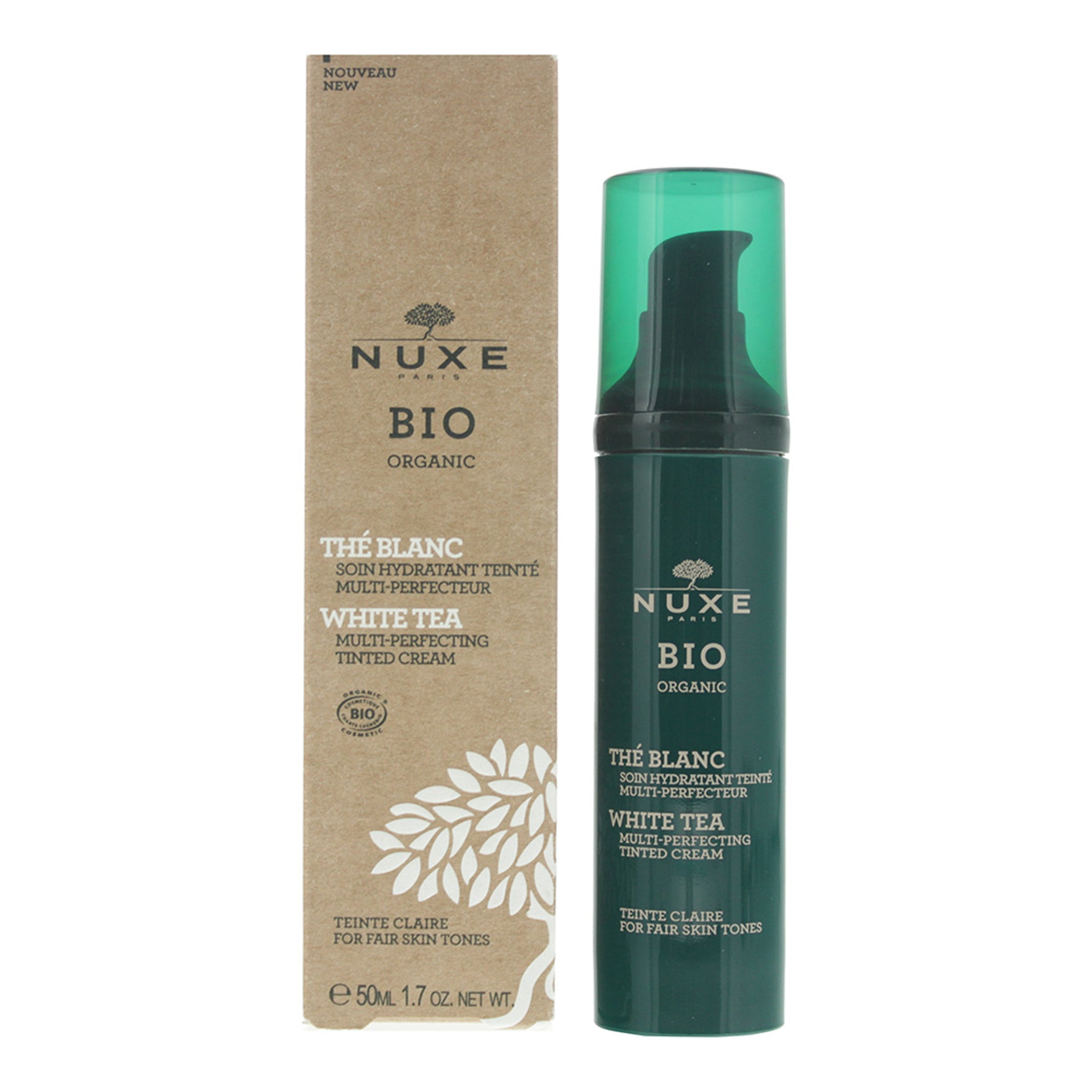 Nuxe Bio Organic White Tea Multi-Perfecting Tinted Face Cream - Fair Skin Tones