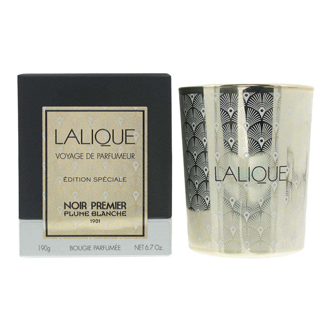 Lalique Candle - Noir Premier Plume Blanche 1901