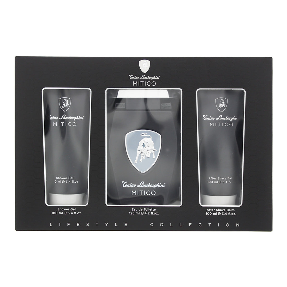 Lamborghini Mitico Gift Set 125ml EDT + 100ml Shower Gel + 100ml Aftershave Balm