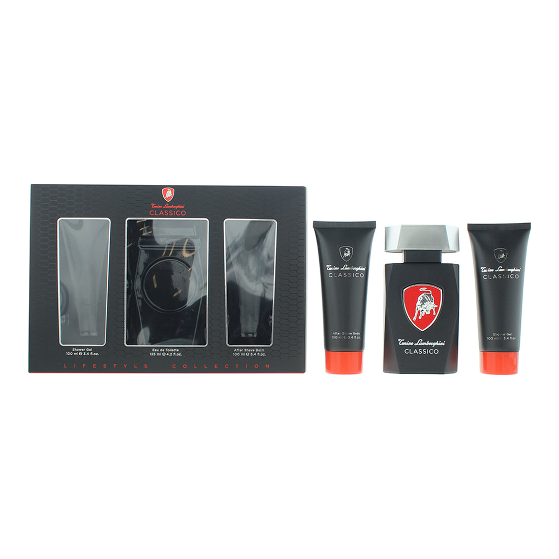 Lamborghini Classico Gift Set 125ml EDT + 100ml Aftershave Balm + 100ml Shower Gel