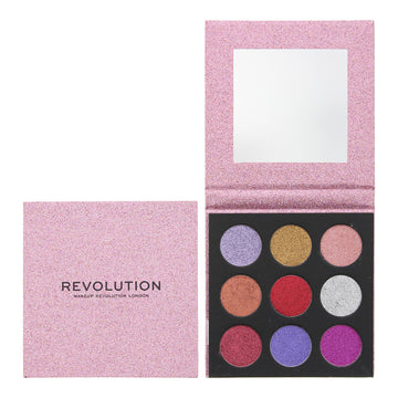 Makeup Revolution Pressed Glitter Eyeshadow Palette 9 x - Diva