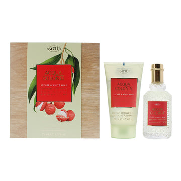 Mäurer & Wirtz 4711 Acqua Colonia Lychee & White Mint Gift Set 50ml EDC + 75ml Shower Gel