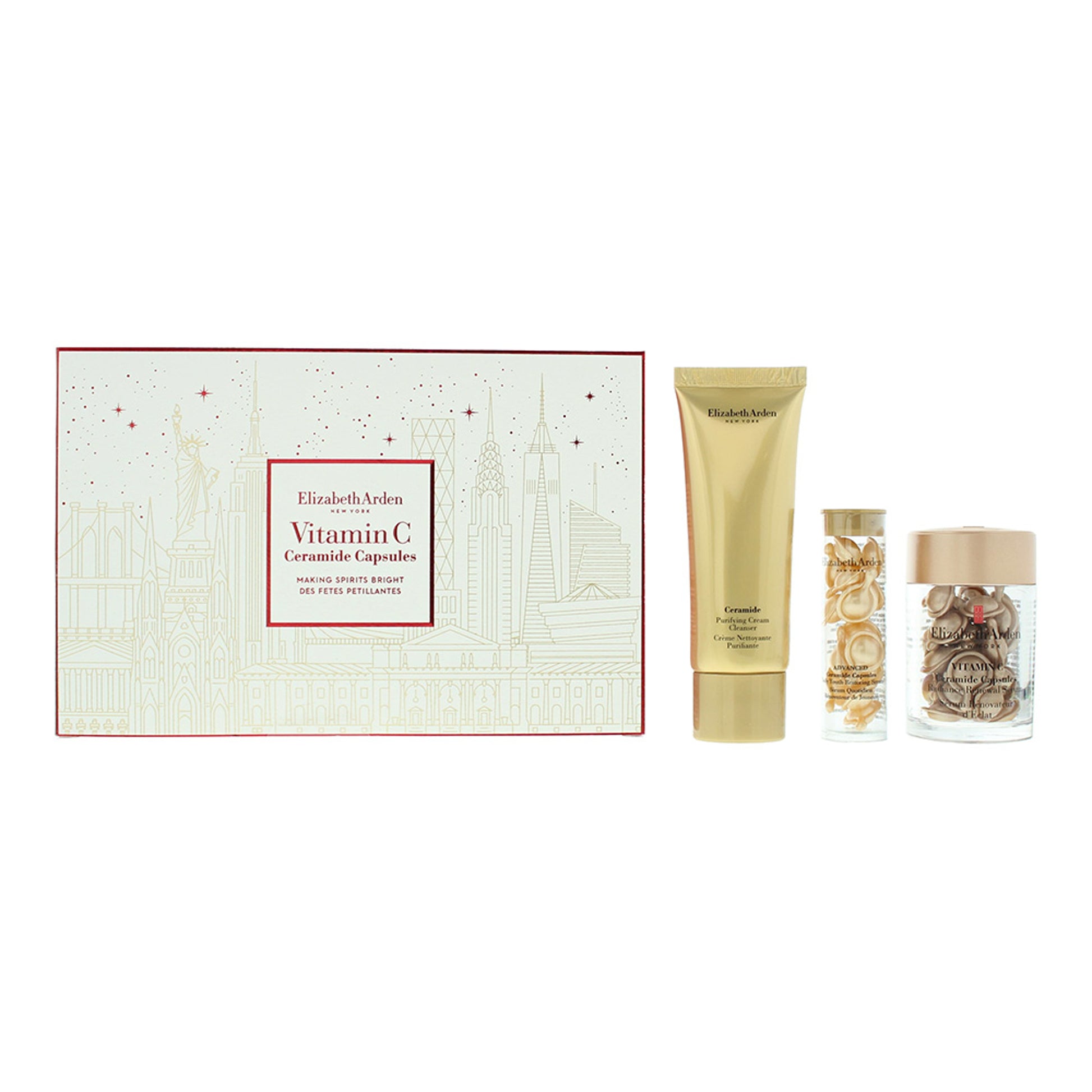 Elizabeth Arden Ceramide Gift Set 30 Capsules Ceramide Radiance Renewal Serum + 14 Capsules Ceramide Daily Youth Restoring Serum + 50ml Ceramide Cream Cleanser