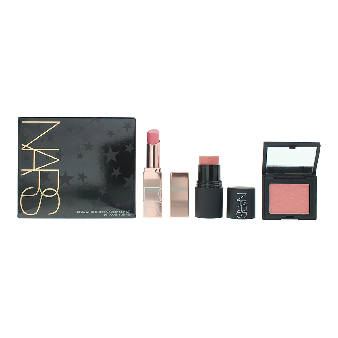 NARS Orgasm Triple Threat Cheek & Lip Gift Set 3g Lip Balm + 2.5g Blush + 4g Powder Cream