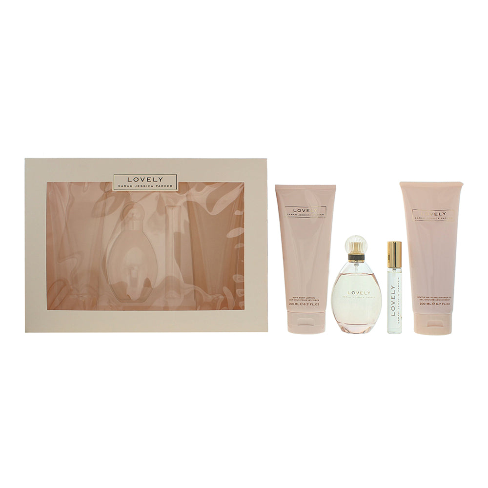 Sarah Jessica Parker Lovely Gift Set 100ml EDP + 200ml Shower Gel + 200ml Body Lotion + 15ml EDP