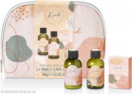 The Kind Edit Co. Kind Cosmetic Bag Gift Set 100ml Body Wash + 100ml Body Lotion + 50g Bath Salts + Cosmetic Bag