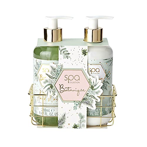 Style & Grace Spa Botanique Luxury Handcare Gift Set Eco Packaging 280ml Hand Wash + 280ml Hand Lotion + Metallic Basket