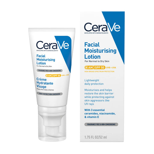 CeraVe AM Facial Moisturising Lotion SPF50 - Normal to Dry Skin