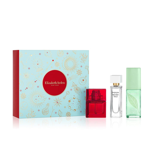 Elizabeth Arden Holiday Fragrance Gift Set 10ml Red Door EDT + 10ml White Tea EDT + 15ml Green Tea Scent Spray