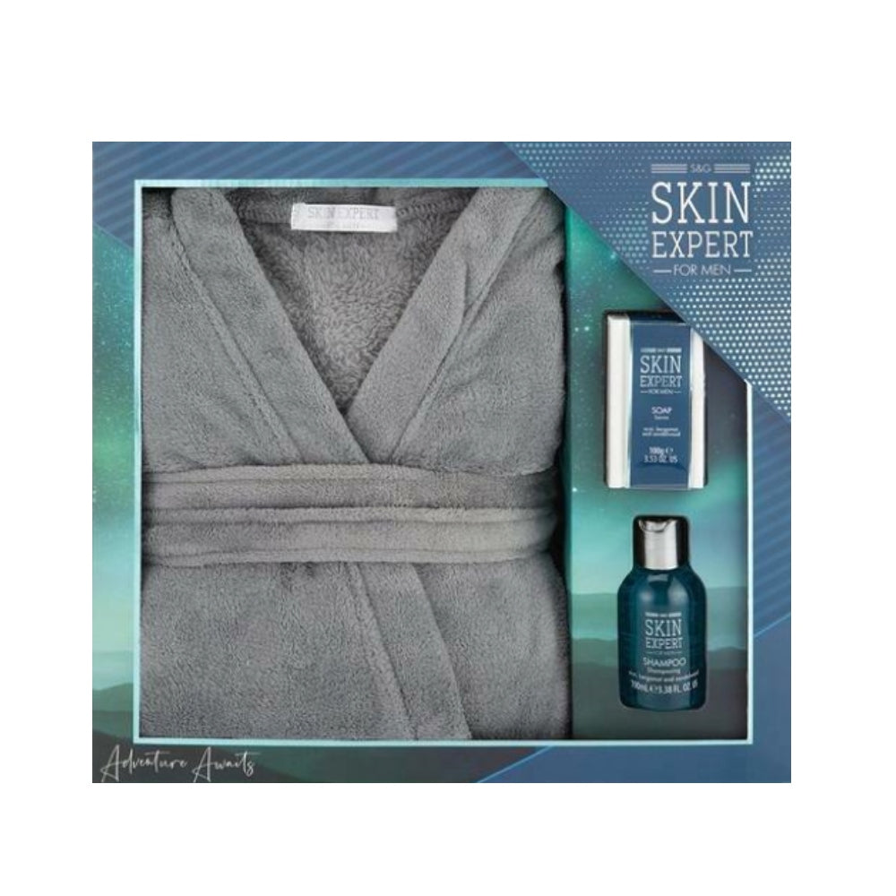 Style & Grace Skin Expert For Him Robe Gift Set 100ml Shampoo + 110g Soap + Bath Robe