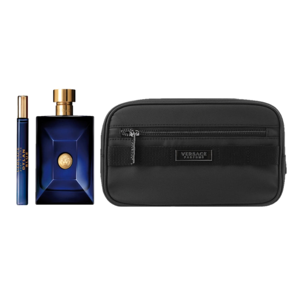 Versace Pour Homme Dylan Blue Gift Set 100ml EDT + 10ml EDT + Toiletry Bag