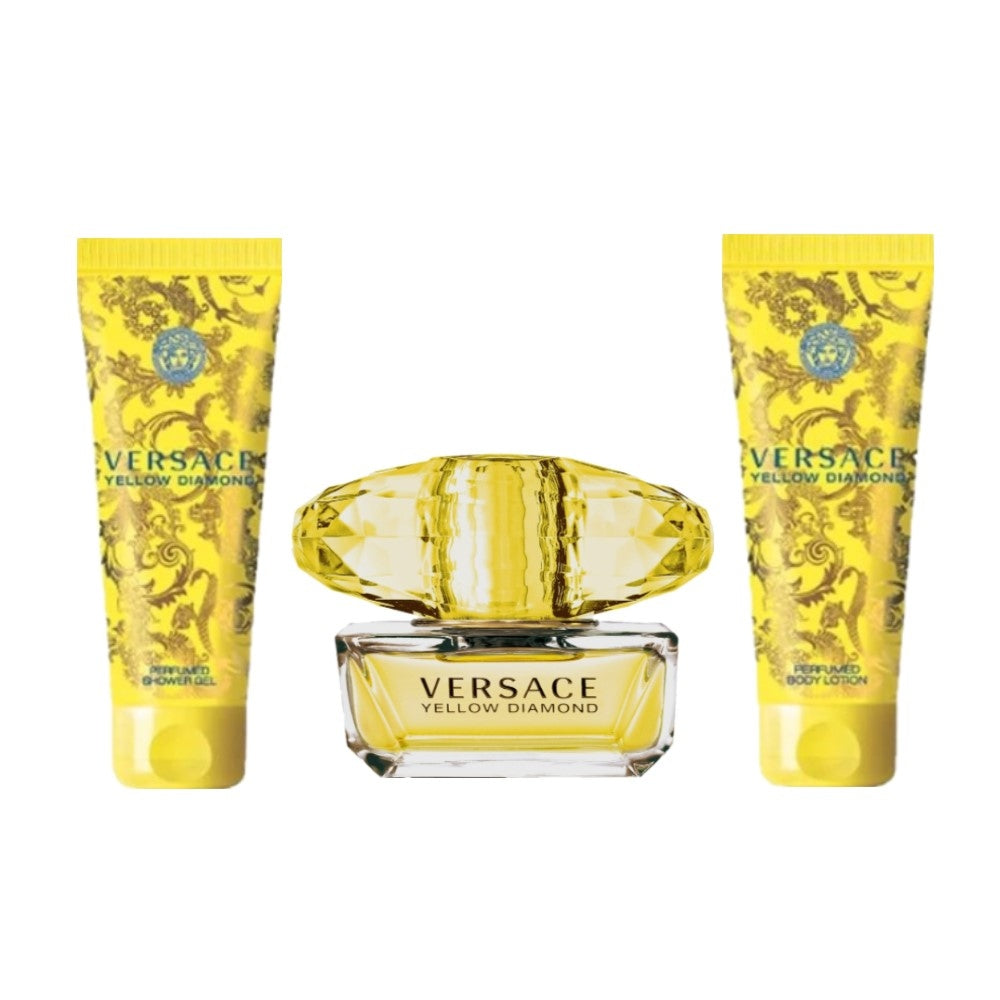 Versace Yellow Diamond Gift Set 50ml EDT + 50ml Shower Gel + 50ml Body Lotion