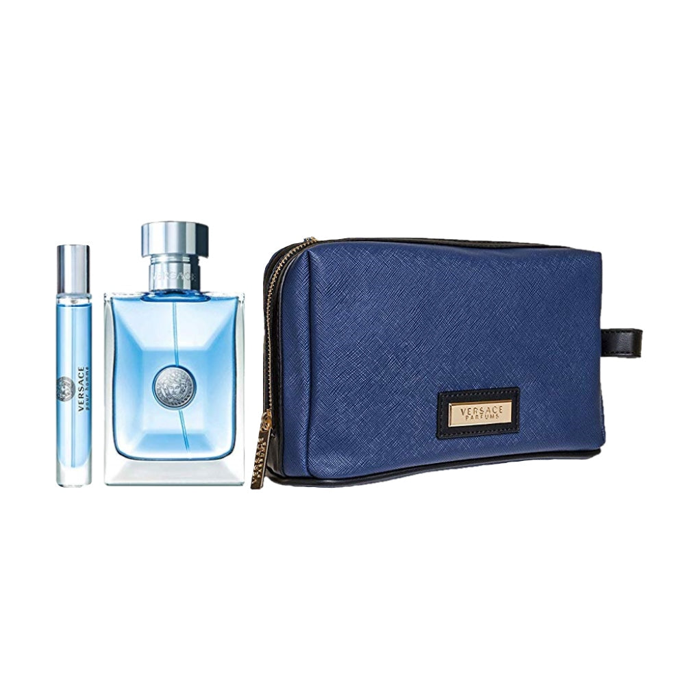 Versace pour Homme Gift Set 100ml EDT + 10ml EDT + Toiletry Bag